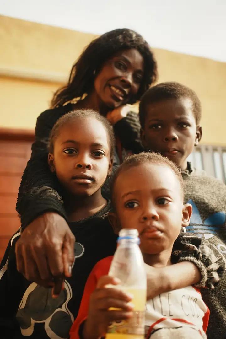 A mother and her three children